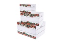 Juego 3 cajas madera blanca decorada guirnalda Navidad 37x27x20 cm