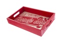 Bandeja madera roja decorada navidad  30x20x5 cm