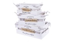 Juego 3 cajas madera blanca TRADITION forrada decorada Navidad 37x23x12 cm