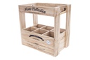 Caja madera para 6 botellas decorado letras Navidad 32x20x13 cm