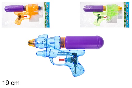 [123538] Pistolet à eau couleurs assorties 19 cm