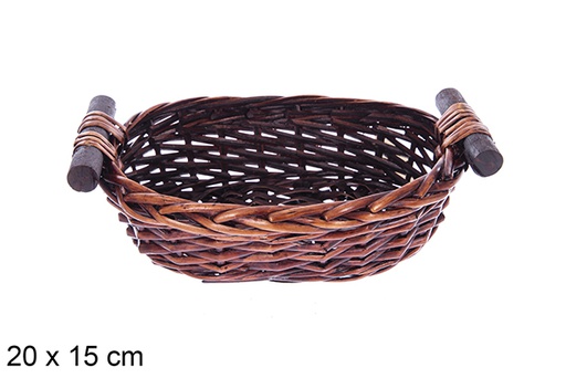 [123578] Cesta ovalada caoba Vinalma 20x15 cm