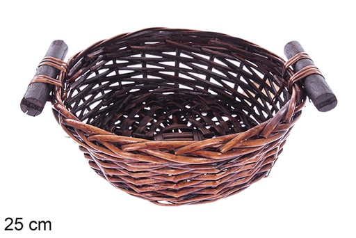 [123579] Vinalma round mahogany basket 25 cm