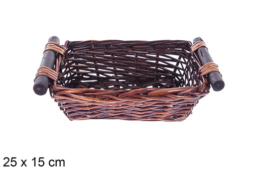 [123582] Vinalma mahogany rectangular basket 25x15 cm