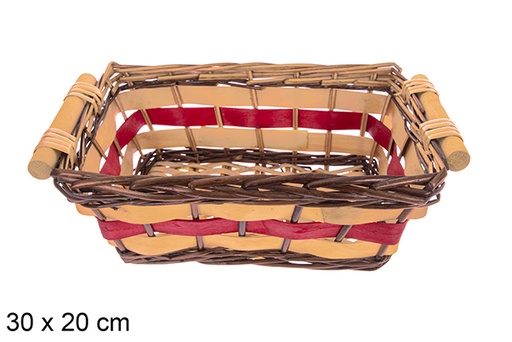 [123592] Cesta rectangular bicolor Trenvalo 30x20 cm