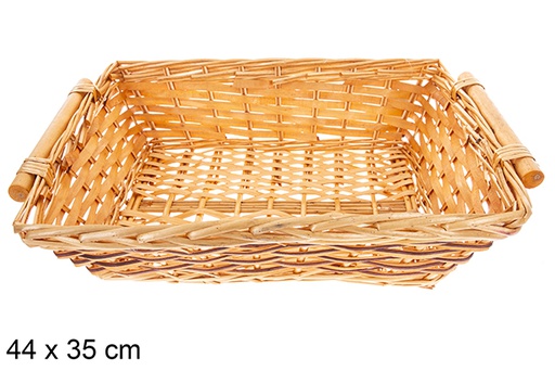 [123597] Ravelix two-tone rectangular basket 44x35 cm