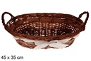 Cesta ovalada caoba con lazo Trevonel 45x35 cm 