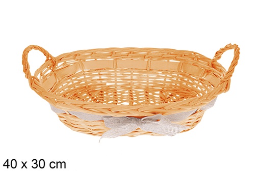 [123607] Oval honey basket with ribbon Trevonel 40x30 cm