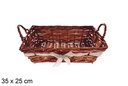 Cesta rectangular caoba con lazo Vamirel 35x25 cm 
