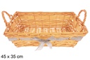 Cesta rectangular miel con lazo Vamirel 45x35 cm