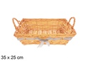 Cesta rectangular miel con lazo Vamirel 35x25 cm