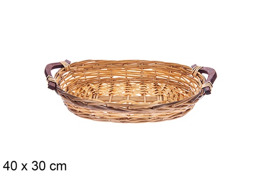[123625]  Taviora two-tone oval basket 40x30 cm