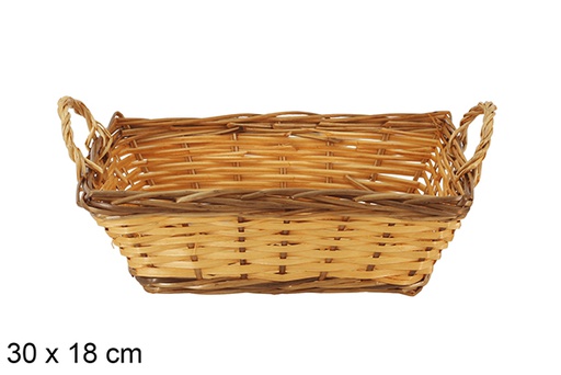 [123636] Cesta rectangular bicolor Briselum  30x18 cm