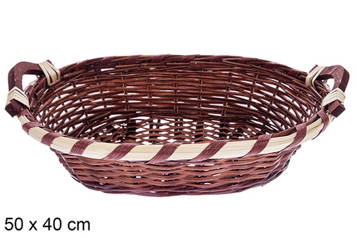 [123640] Avelia mahogany oval basket 50x40 cm