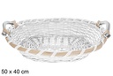 Cesta ovalada blanca Avelia 50x40 cm