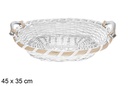 Cesta ovalada blanca Avelia 45x35 cm