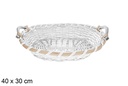 Cesta ovalada blanca Avelia 40x30 cm