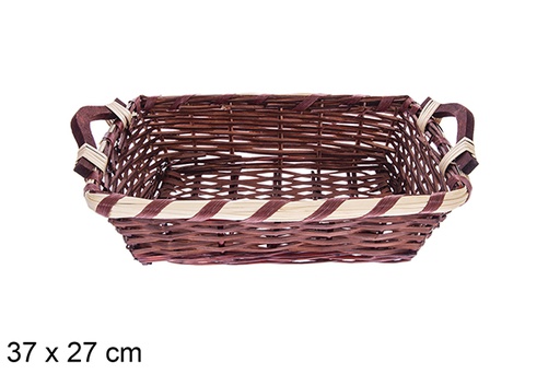 [123651] Cesta rectangular caoba Avelia 37x27 cm