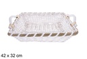 Cesta rectangular blanca Avelia 42x32 cm