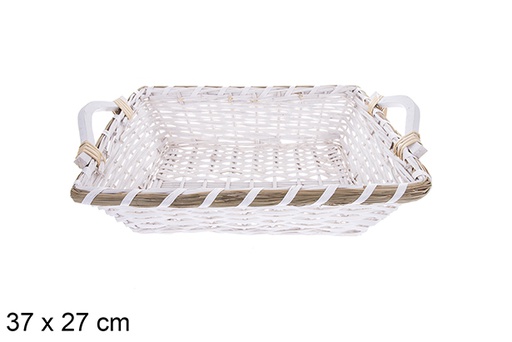 [123657] Avelia white rectangular basket 37x27 cm 