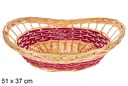 Cesta ovalada miel/roja Lexira 51x37 cm