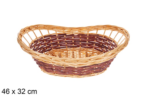 [123663] Panier ovale Lexira miel/acajou 46x32 cm