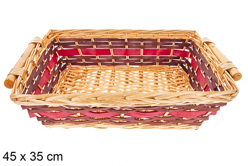 [123665] Panier rectangulaire bicolore Selvionte 45x35 cm