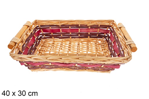 [123666] Selvionte two-tone rectangular basket 40x30 cm