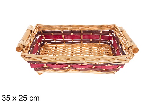 [123667] Cesta rectangular bicolor Selvionte 35x25 cm