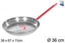 Sartén pulida llana con mango 36 cm