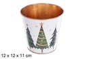 Cubo macetero metal decorado Arboles navidad surtido 12x12x11 cm
