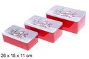 Juego 3 Cajas metal rectangulat decorada Enano Navidad 26x15x11 cm
