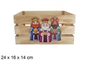 Caja madera natural decorada reyes magos 24x16x14cm