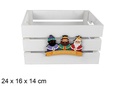 Caja madera blanca decorada reyes magos adoración 24x16x14 cm