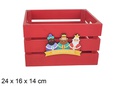 Caja madera roja decorada reyes magos adoración 24x16x14 cm