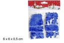 Formas decoración Navidad plástico color azul 6 cm