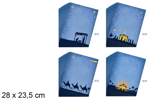 [123753] 60 decorated sheets depicting the birth of Jesus, 28 x 23.5 cm