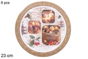 Pack 6 platos papel decorado Bolas Navidad 23 cm