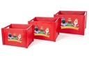 Pack 4 cajas madera roja decorada reyes magos adoración 42x33x25 cm