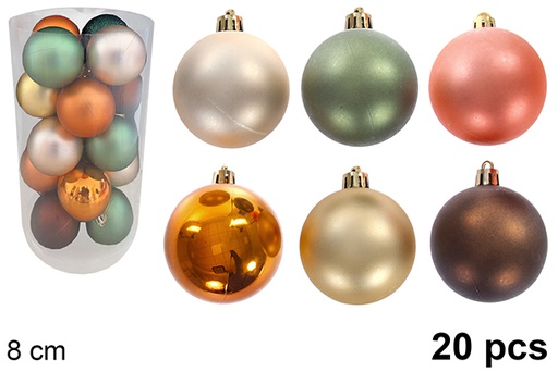 [123783] Pack 20 billes cylindriques assorties, pailletées ou mates 8 cm