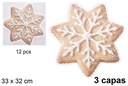 Pack 12 servilletas 3 capas con forma Galleta 33x32 cm