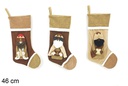 Bota marrón Navidad decorada reyes magos surtido 46 cm