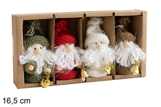[123855] Pack 4 colgantes enanos Navidad 16.5 cm