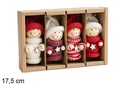 Pack 4 colgantes muñeco Navidad 17.5 cm
