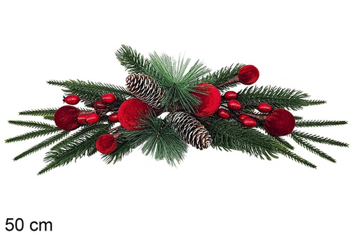 [123862] Ramo de Natal verde/vermelho de 50 cm