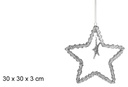 Estrella madera Navidad con estrella plata