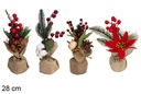 Planta Navidad base lino 28 cm