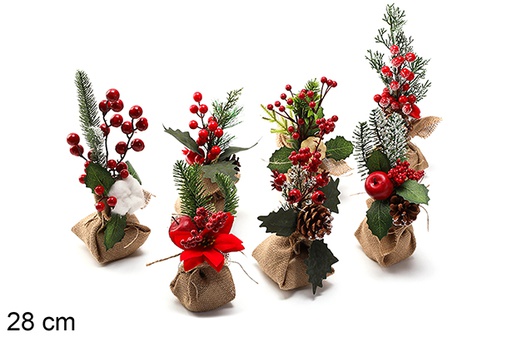[123872] Christmas plant in linen base 28 cm