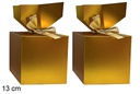 Set 2 cajas oro Navidad 13cm