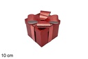 Caja regalo Navidad roja con lazo 10 cm
